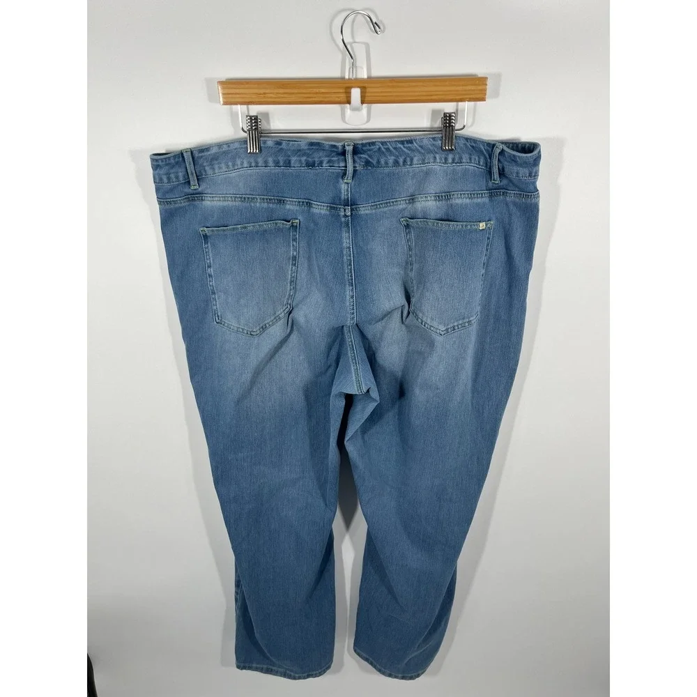 Halara Jeans Womens 3X Blue High Rise Straight Leg Stretch Comfort Denim